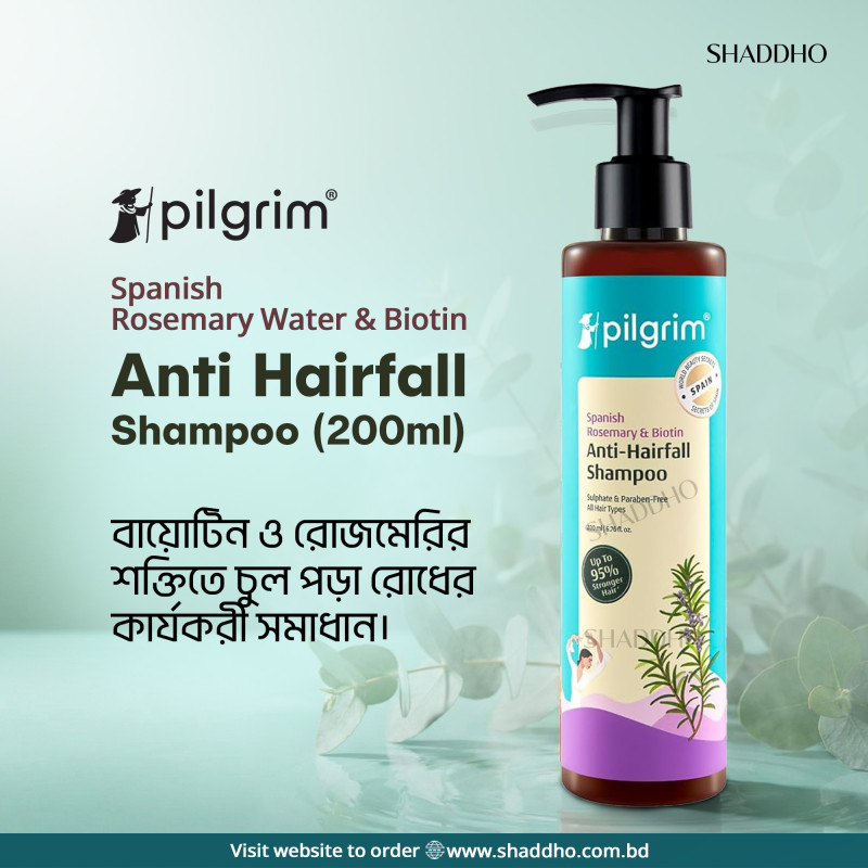 Pilgrim Spanish Rosemary Water & Biotin Anti Hairfall Shampoo (200ml)