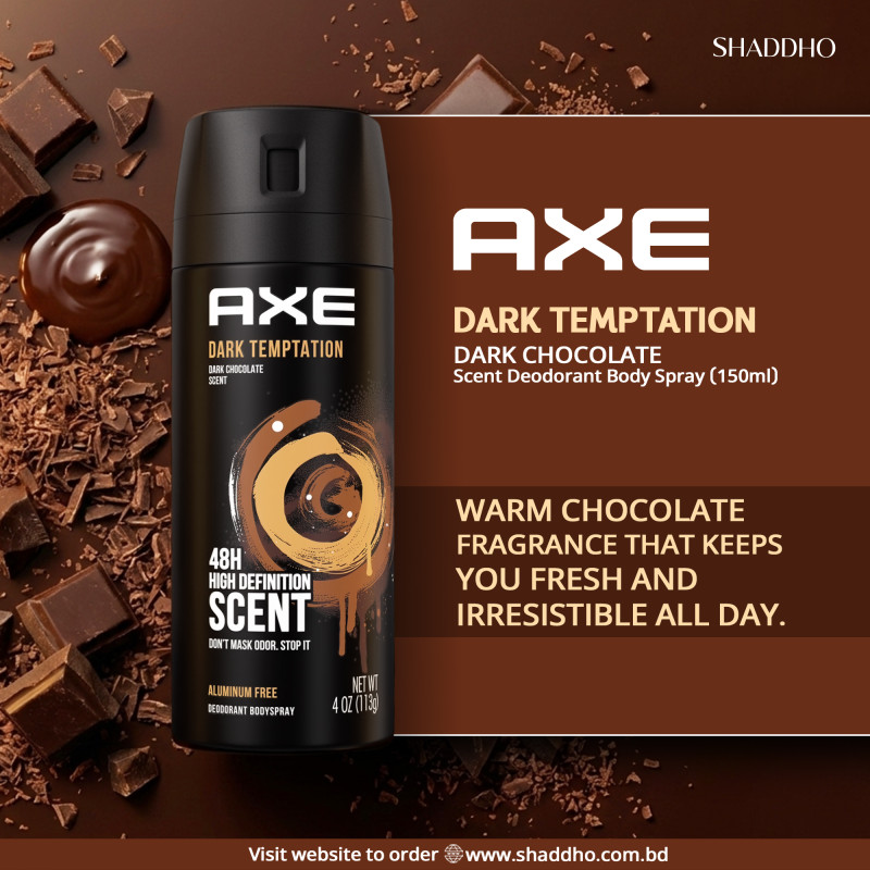AXE Dark Temptation Dark Chocolate Scent Deodorant Body Spray (150ml)
