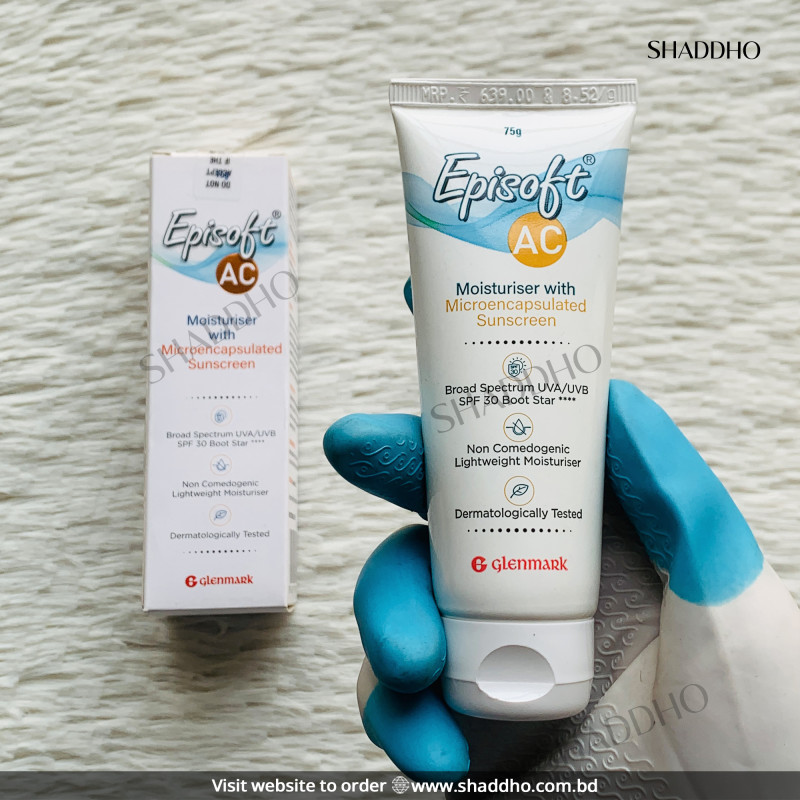 Glenmark Episoft AC Moisturizer With Microencapsulated Sunscreen SPF30 (75g)
