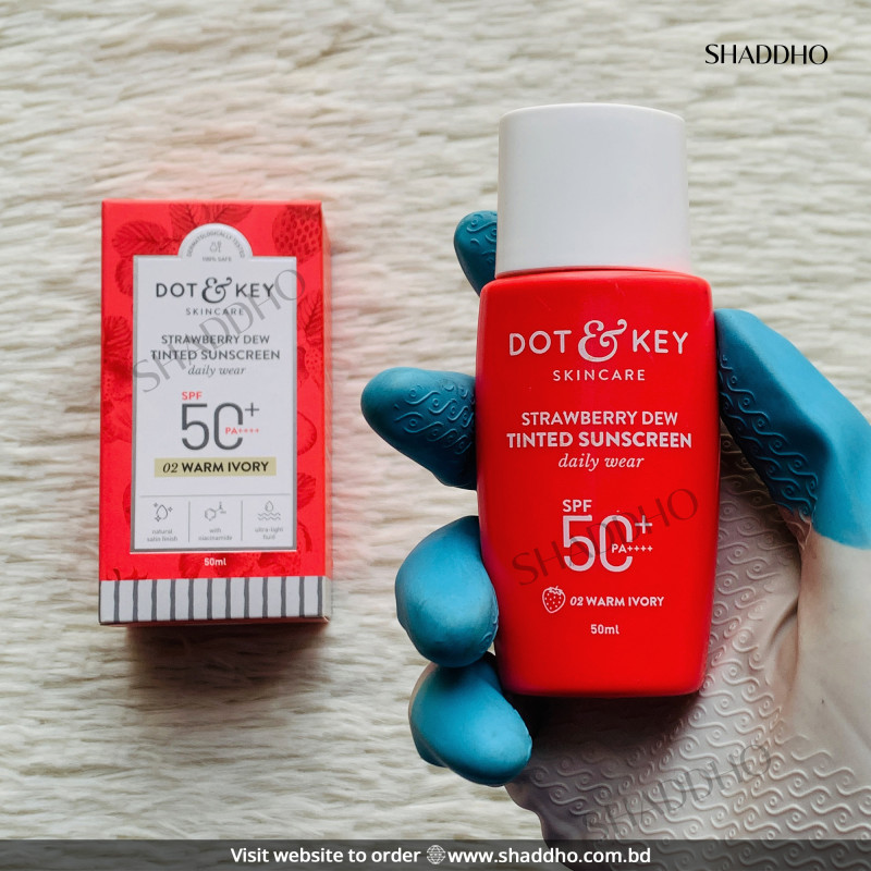 Dot & Key Strawberry Dew Tinted Sunscreen - 02 WARM IVORY SPF50+ PA++++ (50ml)