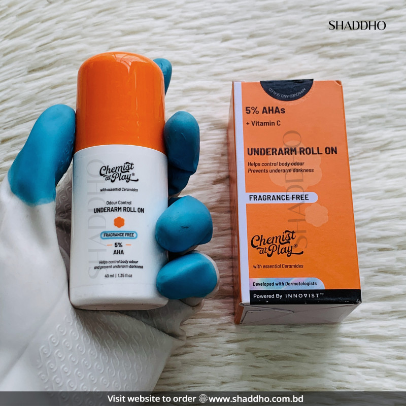 Chemist at Play 5% AHAs + Vitamin C Underarm Roll On - Fragrance Free (40ml)