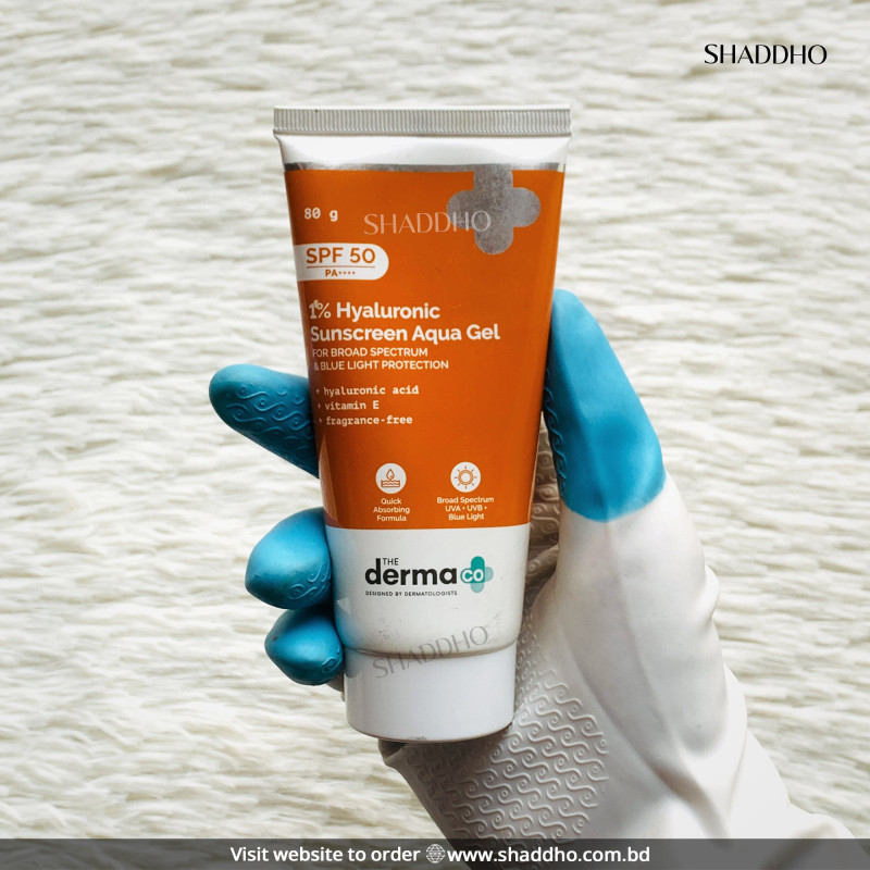 The Derma Co 1% Hyaluronic Sunscreen Aqua Gel SPF50 PA++++ (80g)