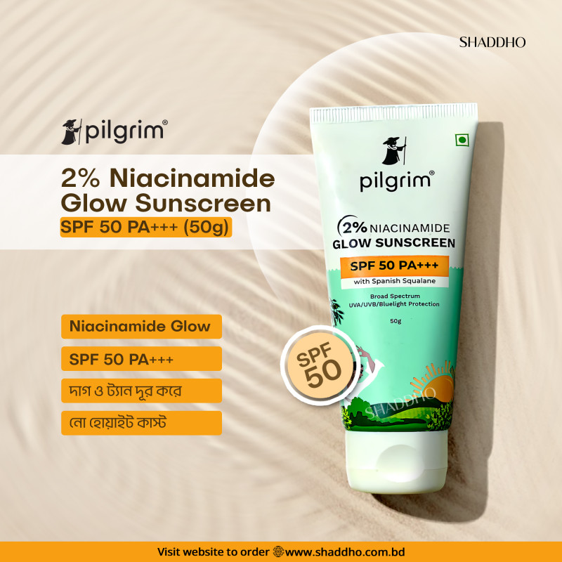 Pilgrim 2% Niacinamide Glow Sunscreen SPF 50 PA+++ (50g)