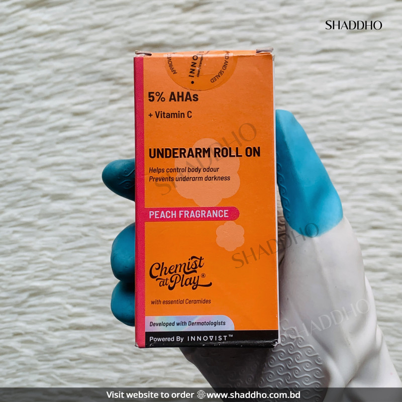 Chemist at Play 5% AHAs + Vitamin C Underarm Roll On - Peach Fragrance (40ml)