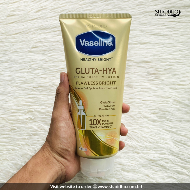 Vaseline Gluta Hya Serum Burst UV Lotion Flawless Bright (330ml)