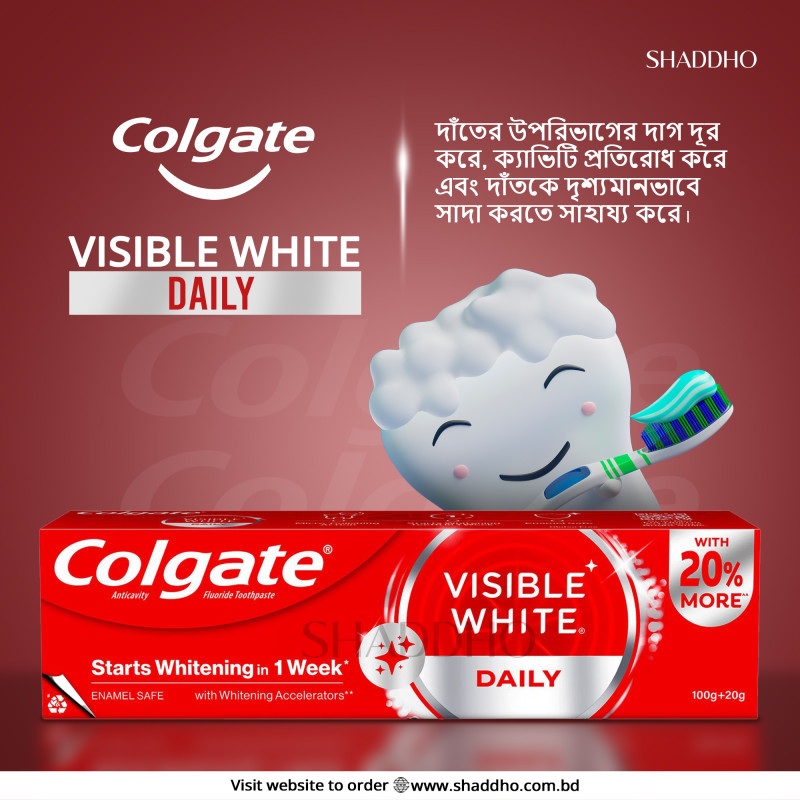 Colgate Visible White Daily Anticavity Fluoride Toothpaste (120g)