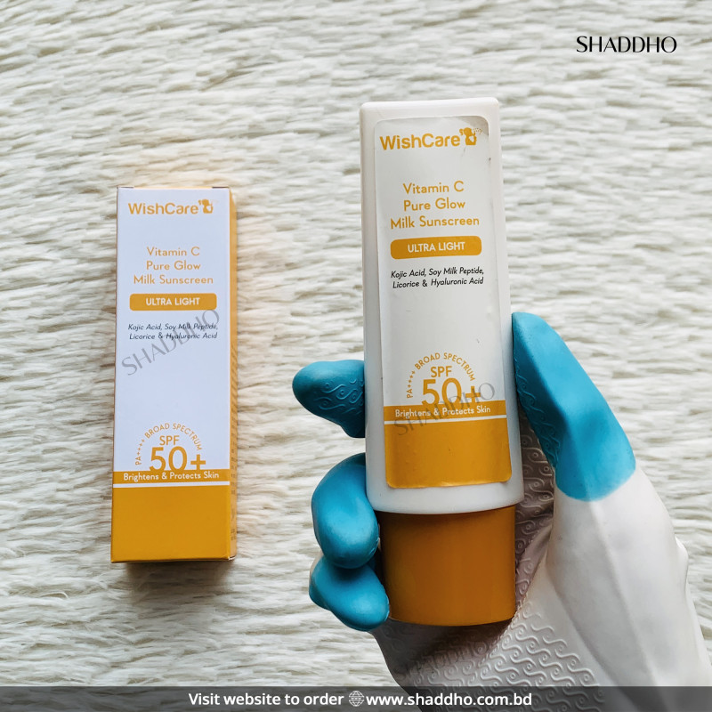 WishCare 2% Vitamin C Pure Glow Milk Sunscreen SPF50 PA++++ (50g)