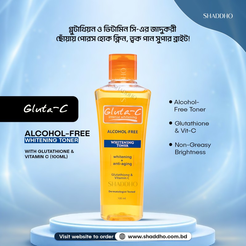 Gluta-C Alcohol-Free Whitening Toner with Glutathione & Vitamin C (100ml)