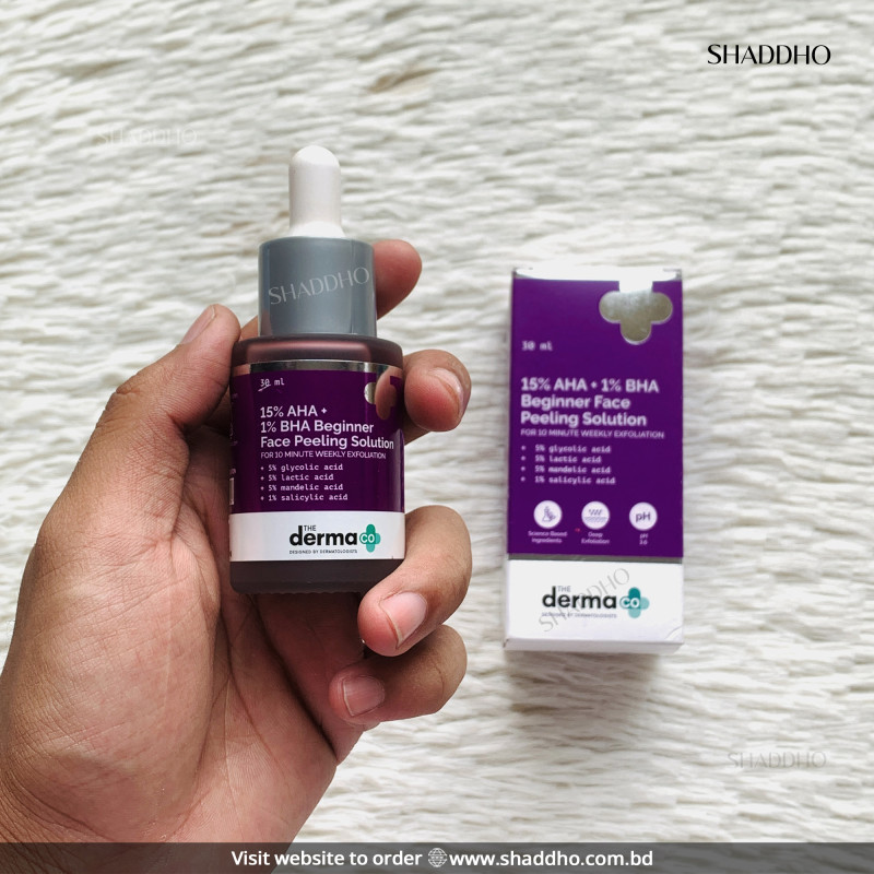 The Derma Co 15% AHA + 1% BHA Beginner Face Peeling Solution (30ml)