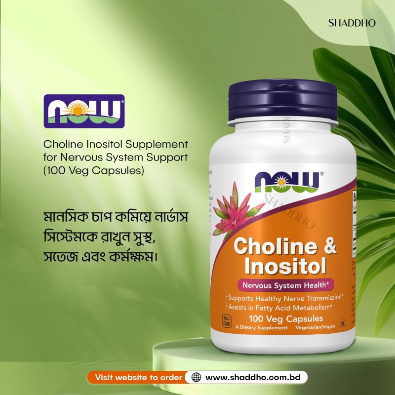 NOW Choline Inositol Supplement for Nervous System Support (100 Veg Capsules)