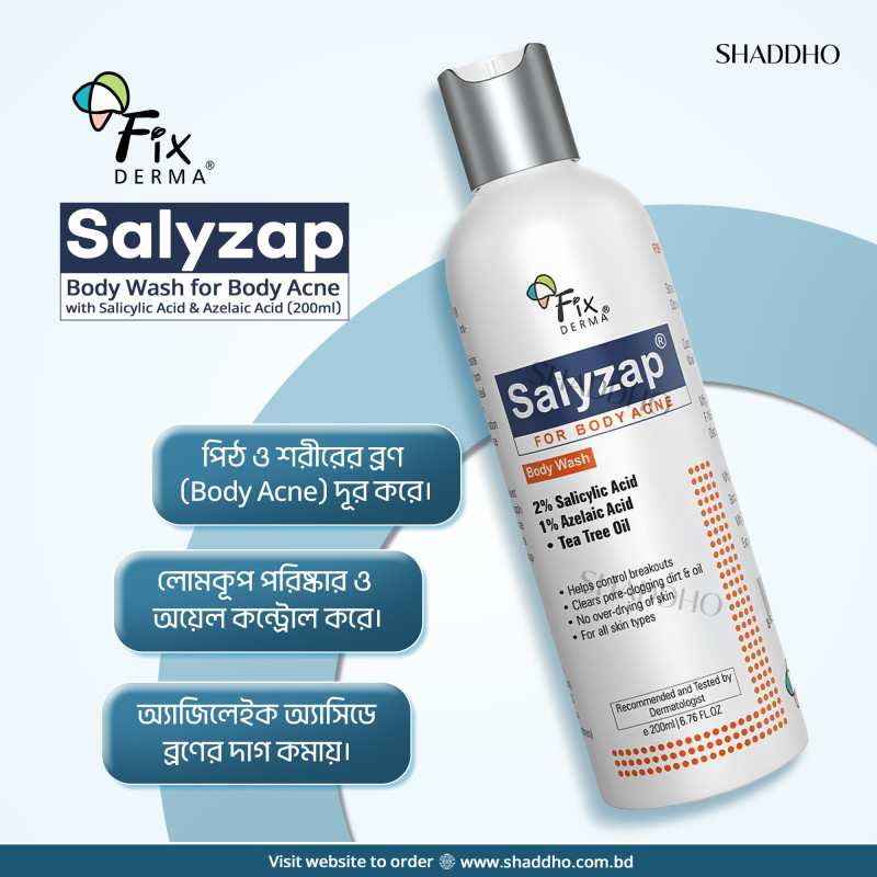 Fixderma Salyzap Body Wash for Body Acne with Salicylic Acid & Azelaic Acid (200ml)