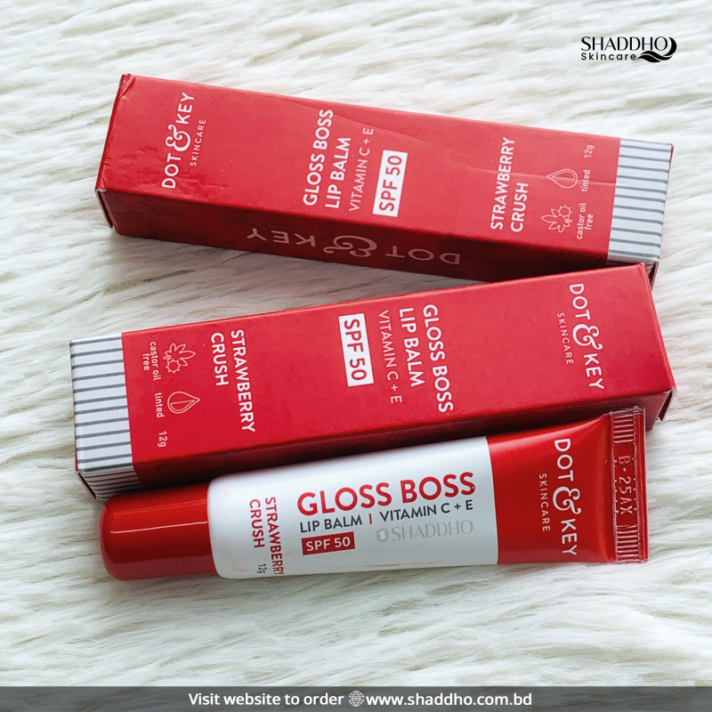 Dot & Key Gloss Boss Vitamin C + E Lip Balm SPF50 - Strawberry Crush (12g)