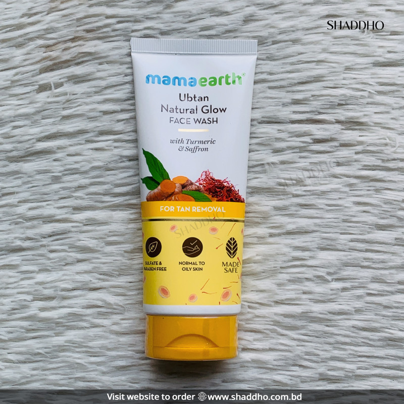 Mamaearth Ubtan Natural Glow Face Wash with Turmeric & Saffron (100ml)